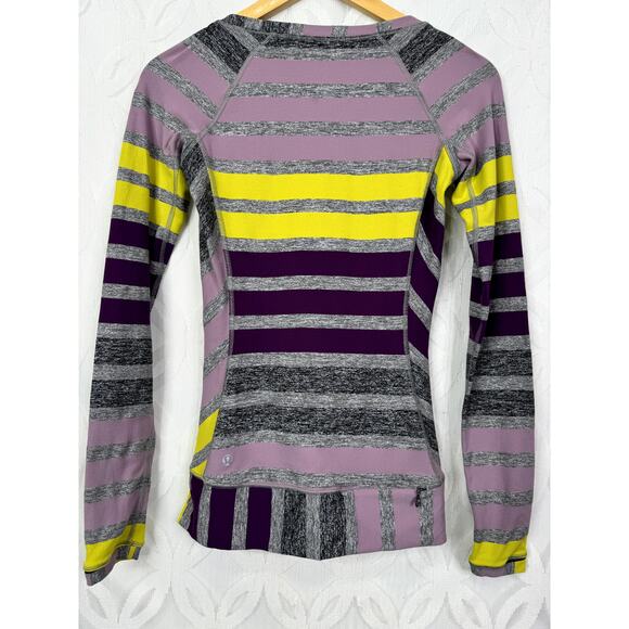 Lululemon Race Your Pace Long Sleeve Tee Triplet Twin Stripe Berry - Picture 4 of 10